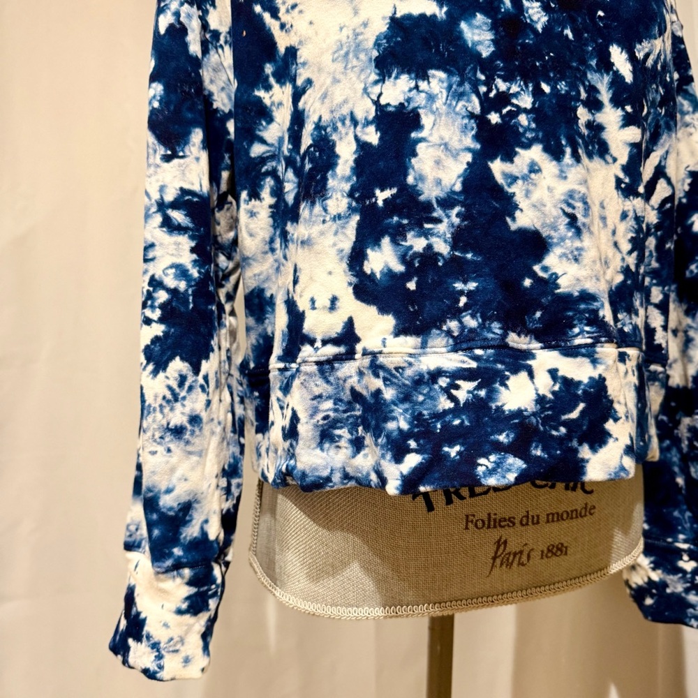 Mikoh Blue Tie-Dye Super Soft Cowl Neck Long Sleeve Sweatshirt - Picture 7 of 11